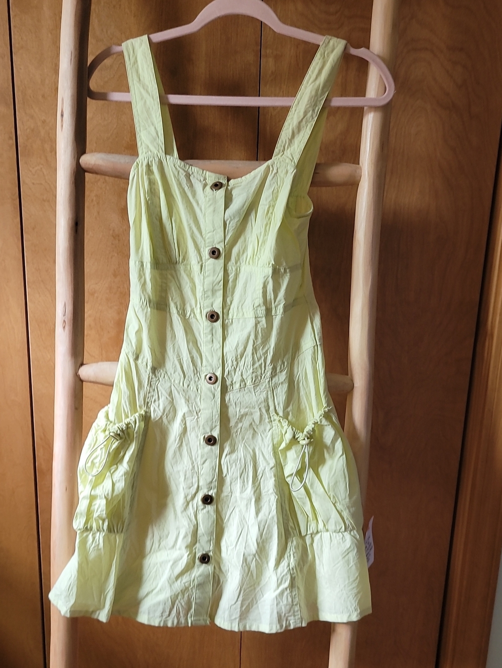 ASOS Pale Lime Button-Front Mini Dress